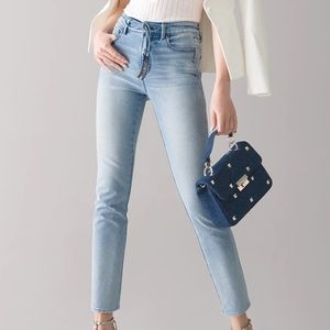 WHBM High-Rise Sculpt Tie-Waist Straight Jeans